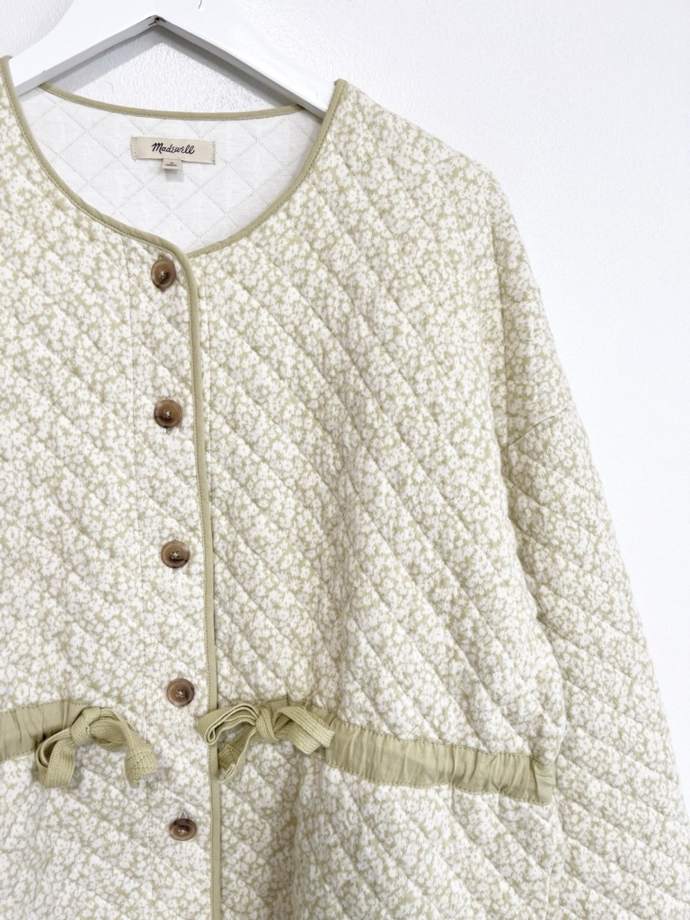 BOGO! Madewell Quilted Jacquard Jacket in Daisy Blooms Green Size Medium - Picture 6 of 11